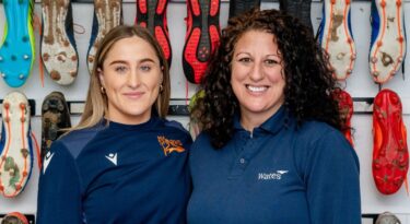 Georgia and Kerry in boot room