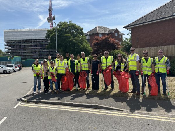 Mohamed Yusef with a group from Wates Residential doing social value work.